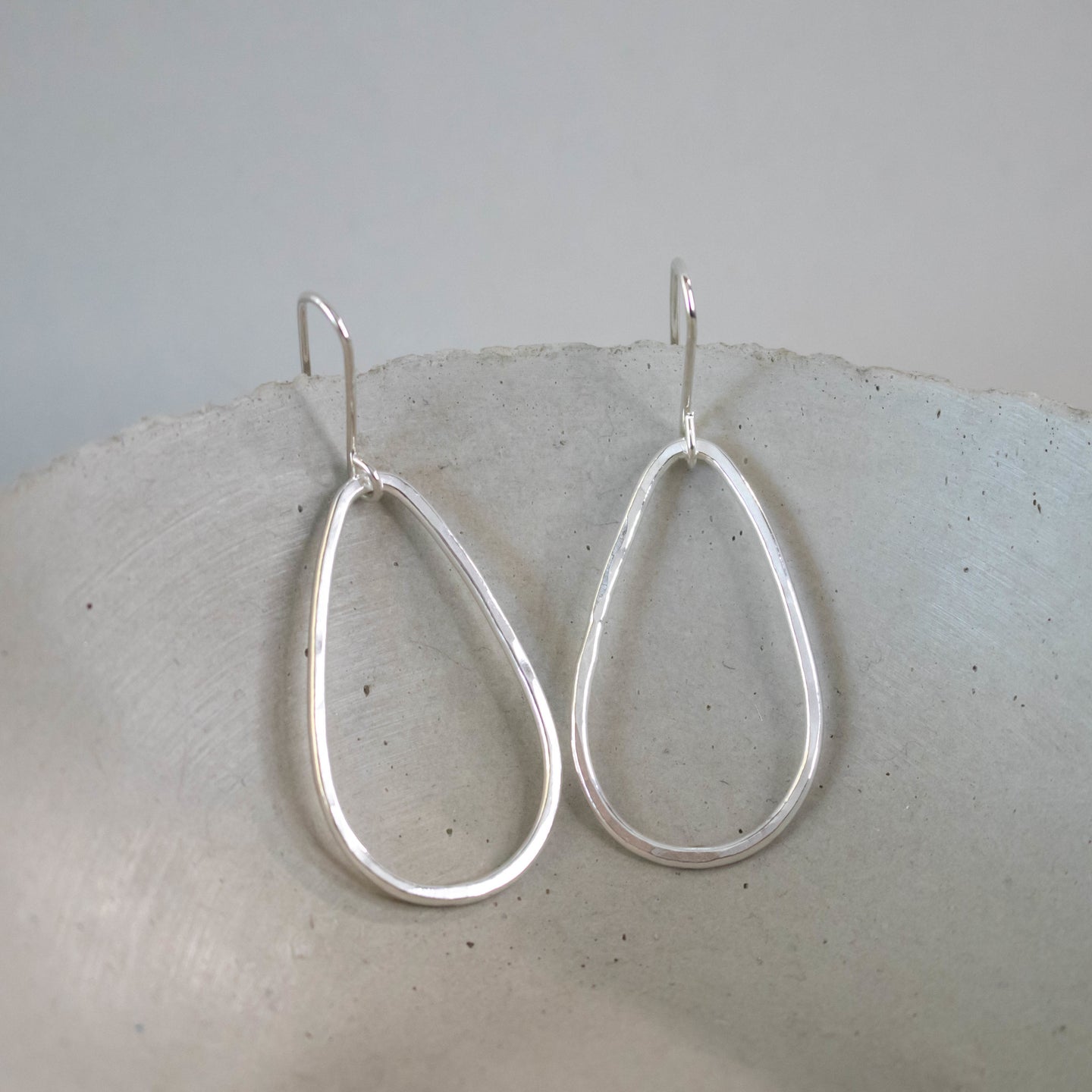 Minimalist Hammered Teardrop Earrings-Womens-LittleGreenRoomJewelry-LittleGreenRoomJewelry